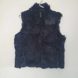 Black Fur Vest- Size S/M